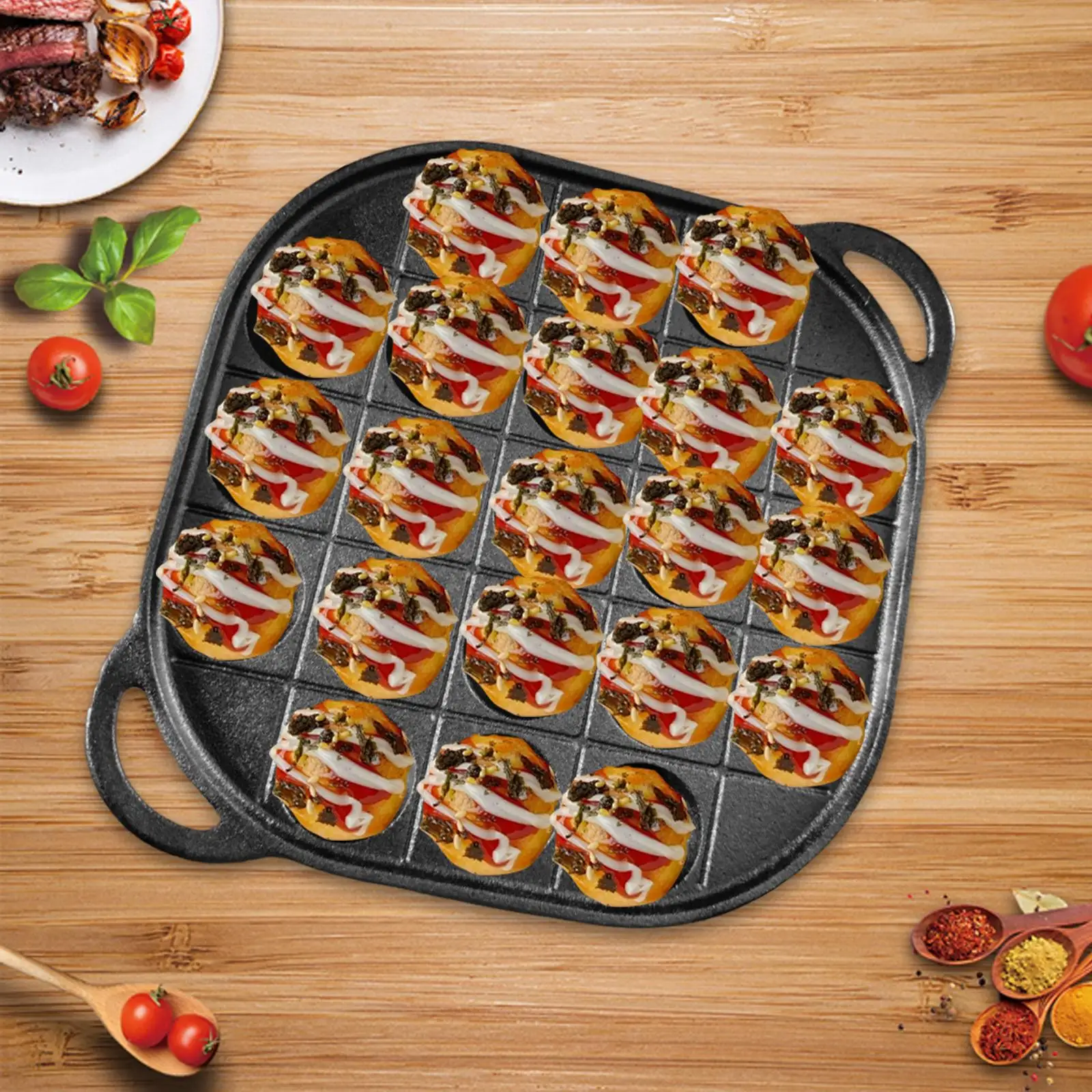 

Takoyaki Maker Pan Nonstick Cooking Baking Tools Cooking Plate Cast Iron 21