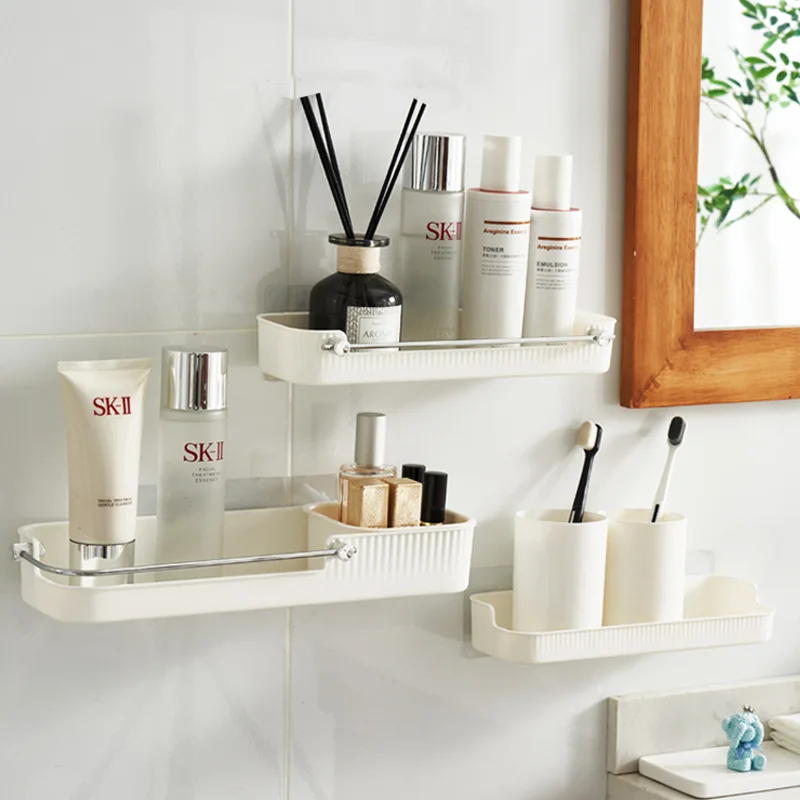 

Toilet Organizer Shelf Punch Free Wall Mounted Hollow Out and Drain Rack Washroom Washstand Bathroom Wall Mounted Storage Rack