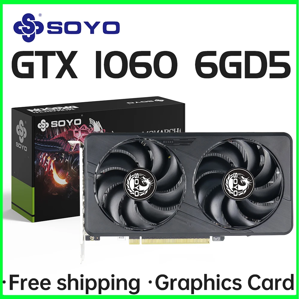 بطاقات الرسومات SOYO GTX1060 6G/3G DDR5 192bit HDMI التوافق + DP * 2 لمكونات كمبيوتر ألعاب سطح المكتب GPU بطاقة الفيديو #1