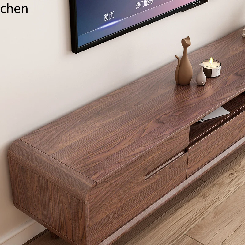 

YXY pure solid wood TV cabinet living room household coffee table combination small apartment suspended oak