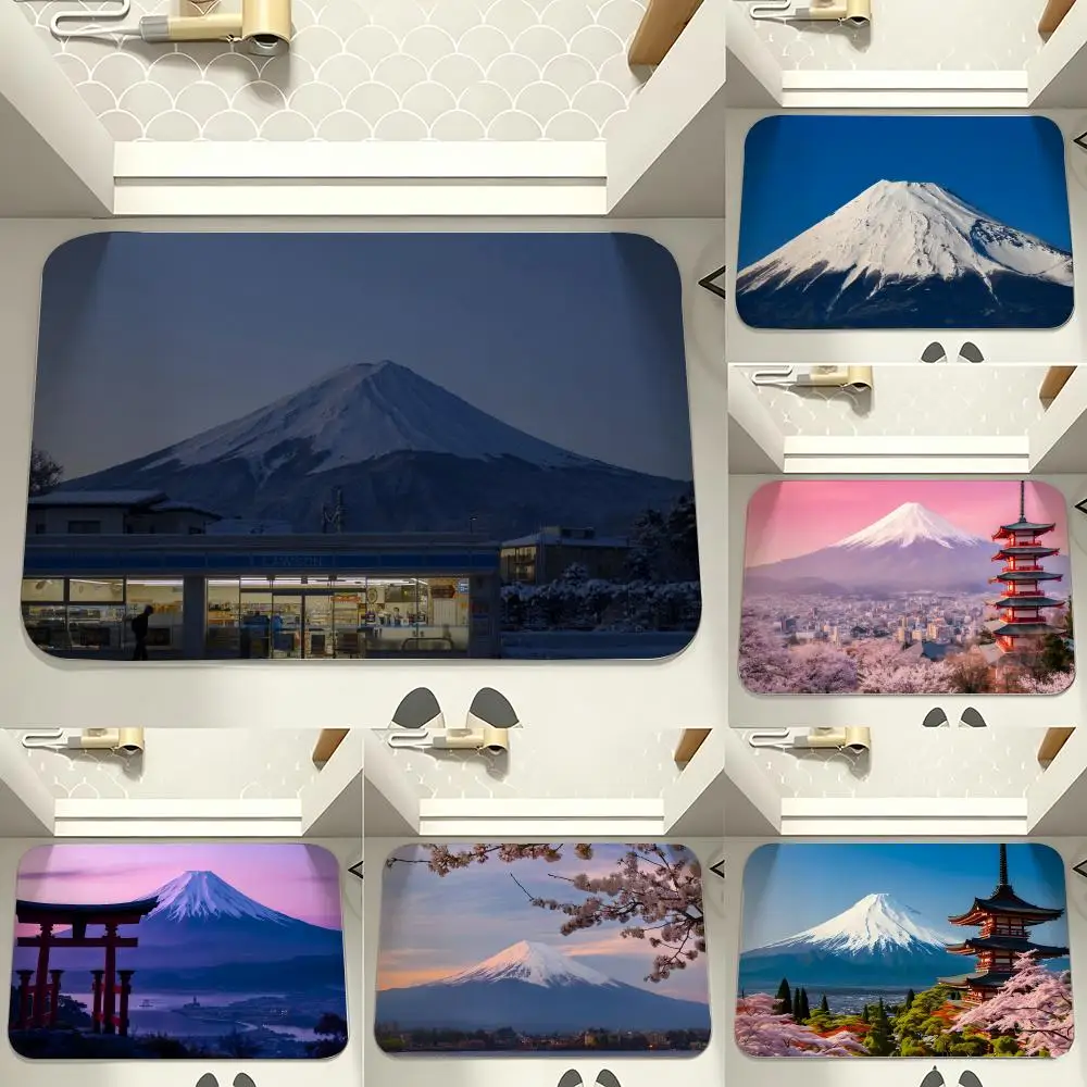 Japanese Mount Fuji Aesthetic Floor Mat carpet diatom mud bathroom quick-drying absorbent floor mat household bathroom