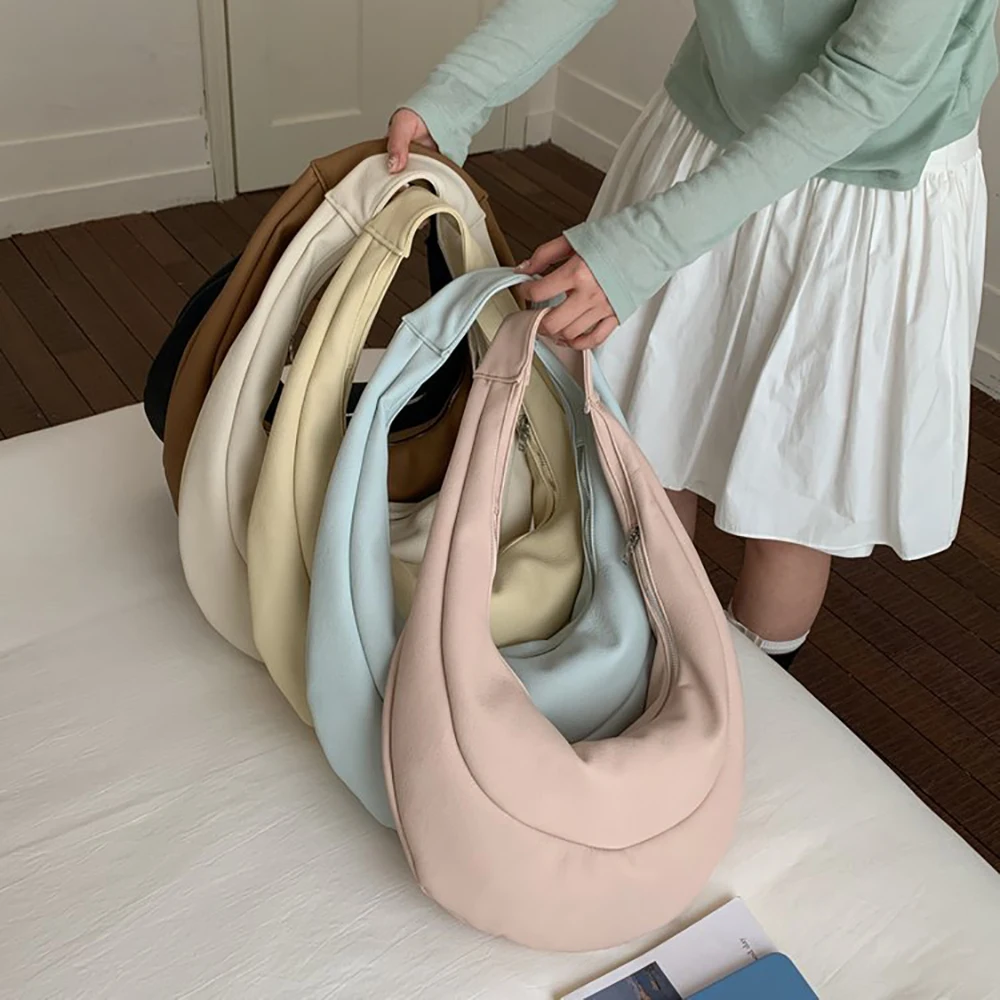 

Minimalist Shoulder Bags for Women 2026 Summer Latest Trends Underarm Tote Bag Soft All-Match Pu Leather Pure Color Handbags