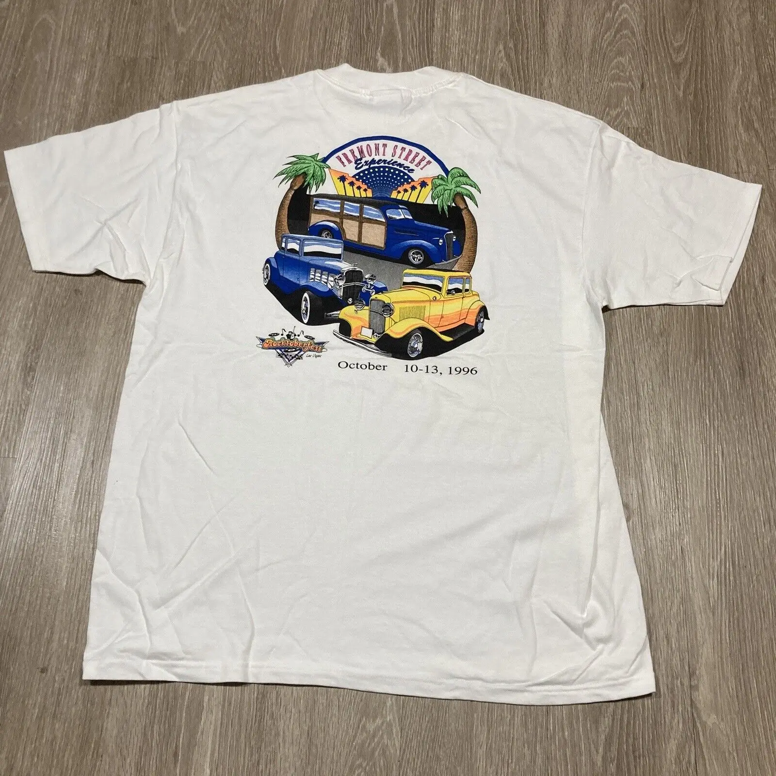 Classic Car Shirt XL Vintage 90s 00s Fremont Vegas Rocktoberfest Hot Rod Tee