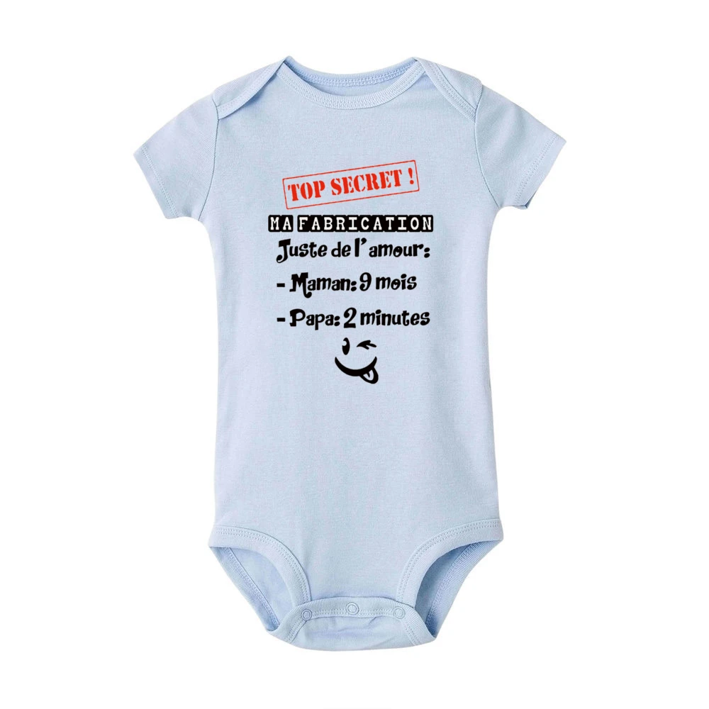 Funny French Printed Baby Bodysuit Newborn Romper Boys Girls Summer Jumpsuit Infant Short Sleeve Clothes Cute Toddler Outfits