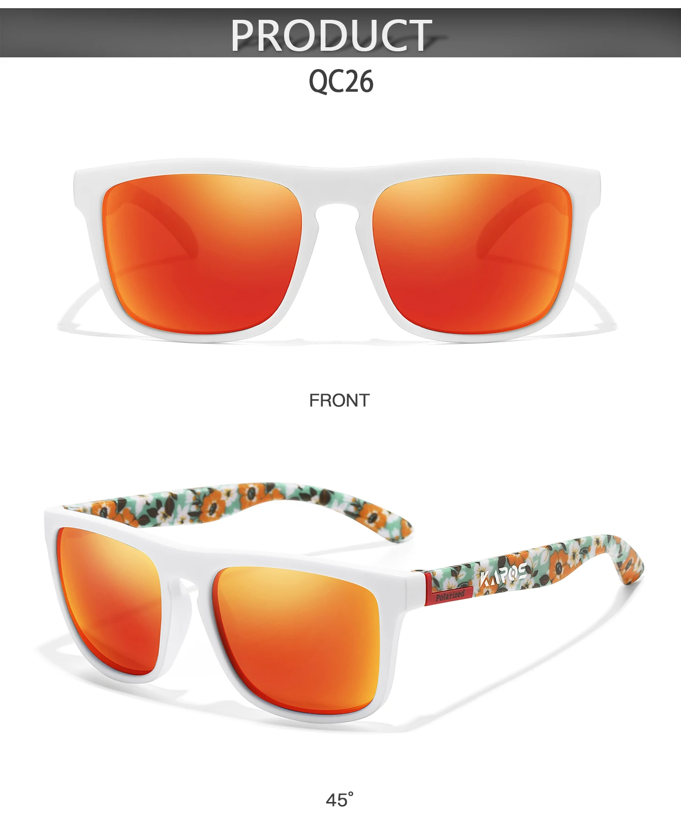 KAROS Männer/Frauen Polarisierte Sonnenbrille Quadratischen Spiegel Marke Design Luxus UV400 Sonnenschirm Unisex Angeln Fahren Radfahren Wandern – Detail 5