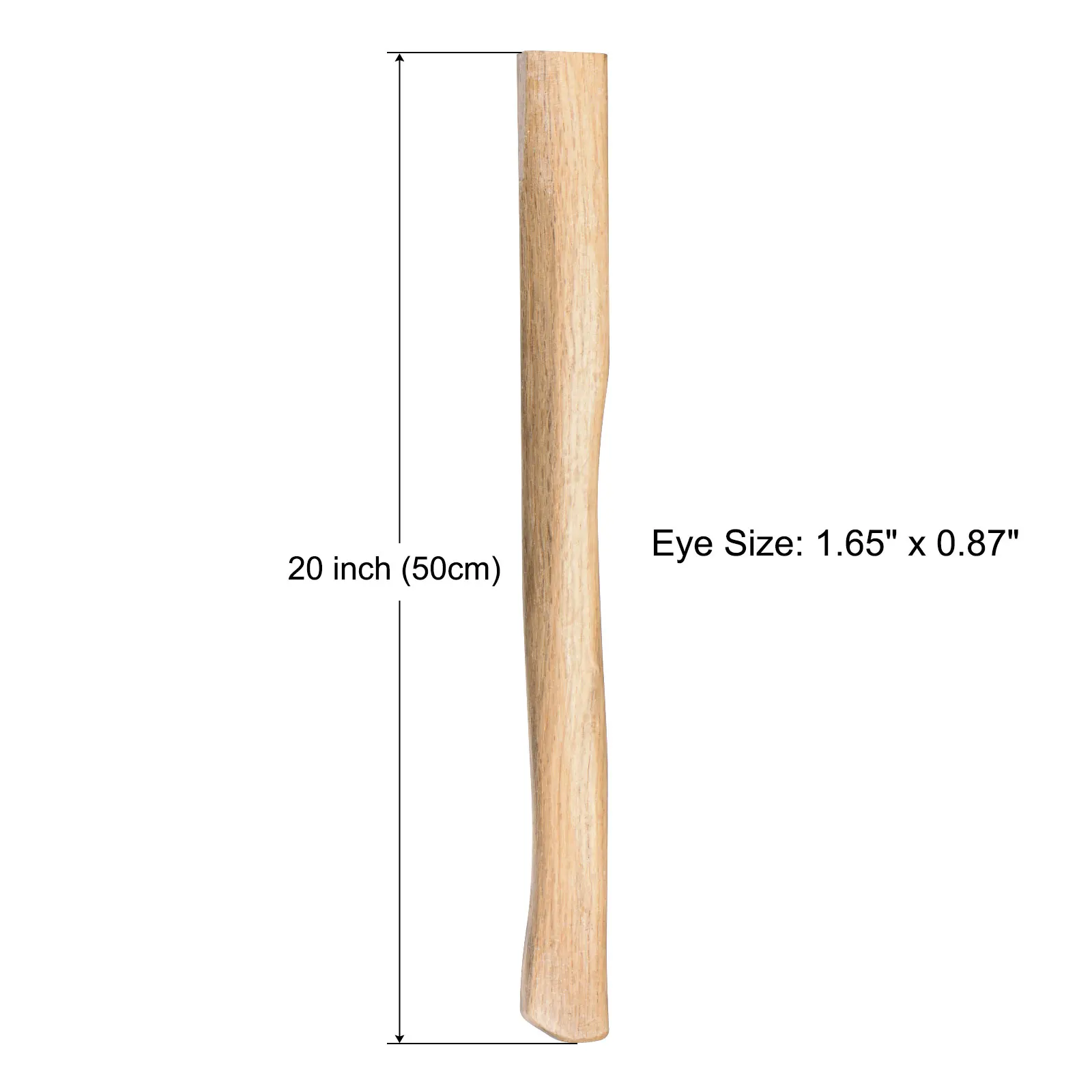 Uxcell 20 Inch Wood Long Replacement Handle Curved Replaceable Handle for Axe Hammer Flat Square Eye Oak Wood