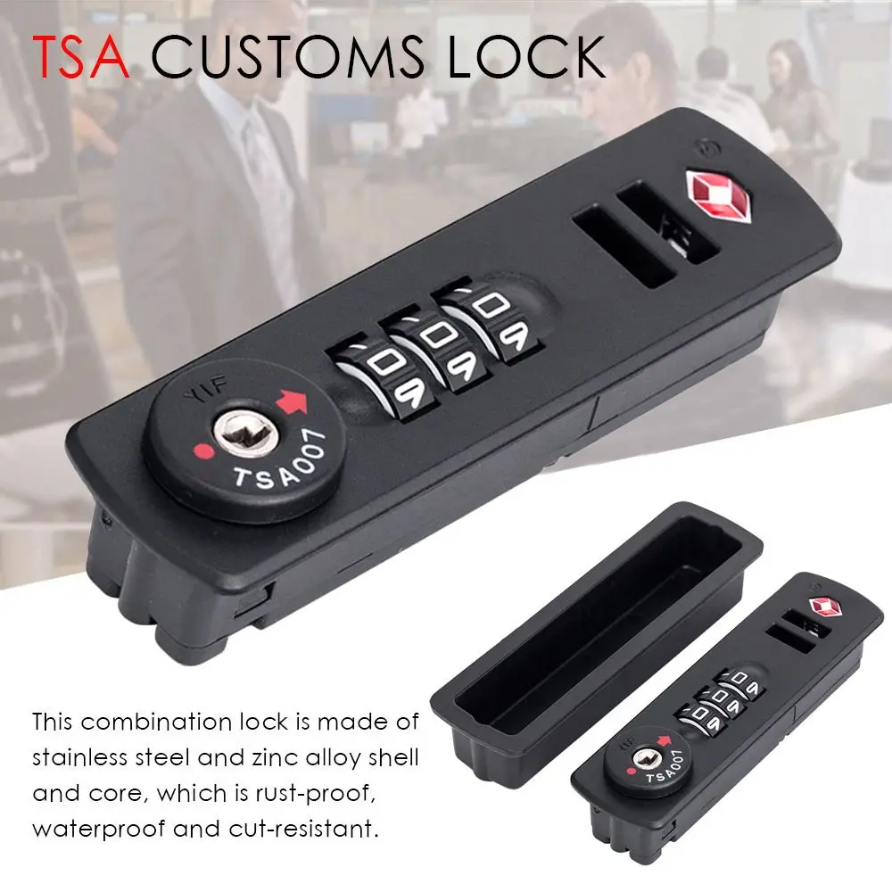 Hardware Luggage Weatherproof Protection Security Safely Code Lock 3 Digit Combination Lock TSA21123 TSA Customs Lock