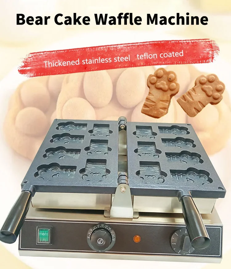 Snack Equipment Waffle Maker Commercial Bubble Bear Paw Waffle Machine