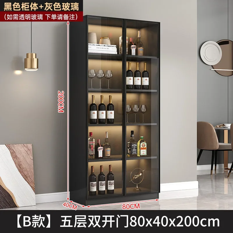 Wine cabinets against the wall, simple glass door display cabinets, light luxury, high-end custom figure storage cabinets