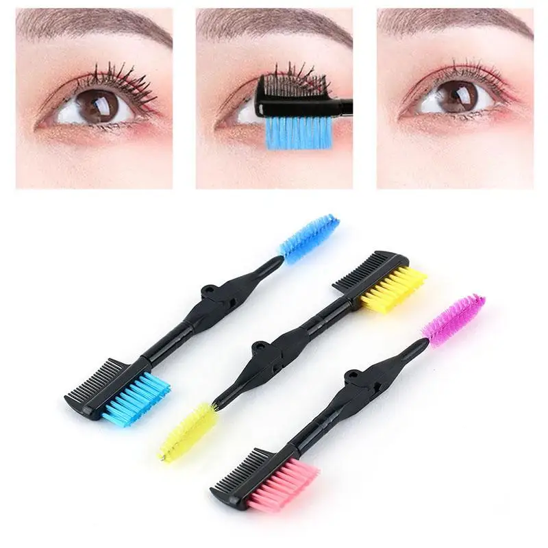 1 pz pettine per sopracciglia pieghevole a doppia testa strumento professionale per trucco occhi multiuso pennello per sopracciglia accessori cosmetici compatti