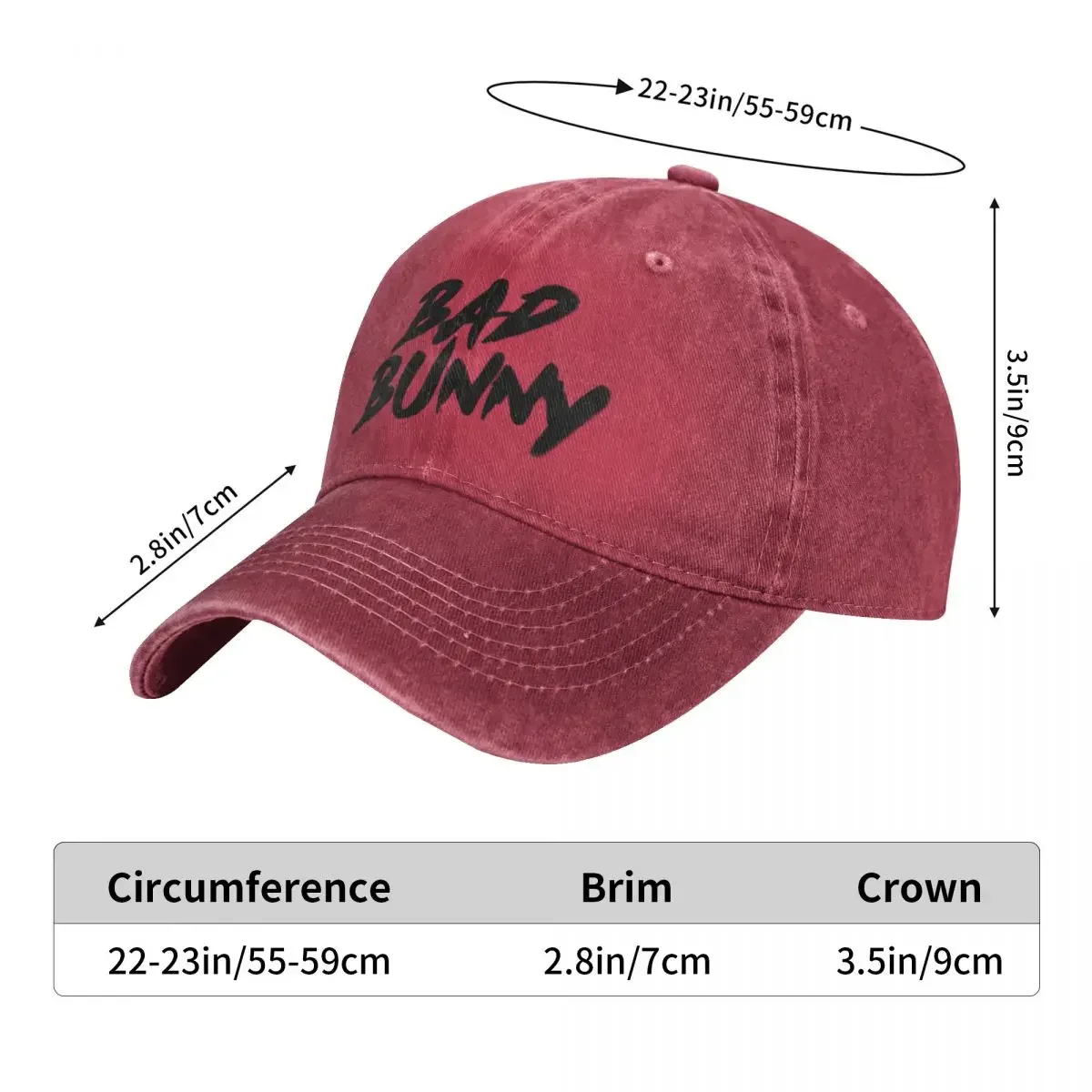 Wiosna Jesień Mężczyźni Bad Bunny Czapka z daszkiem Modne czapki Outdoor Travel Washed Cap Hats