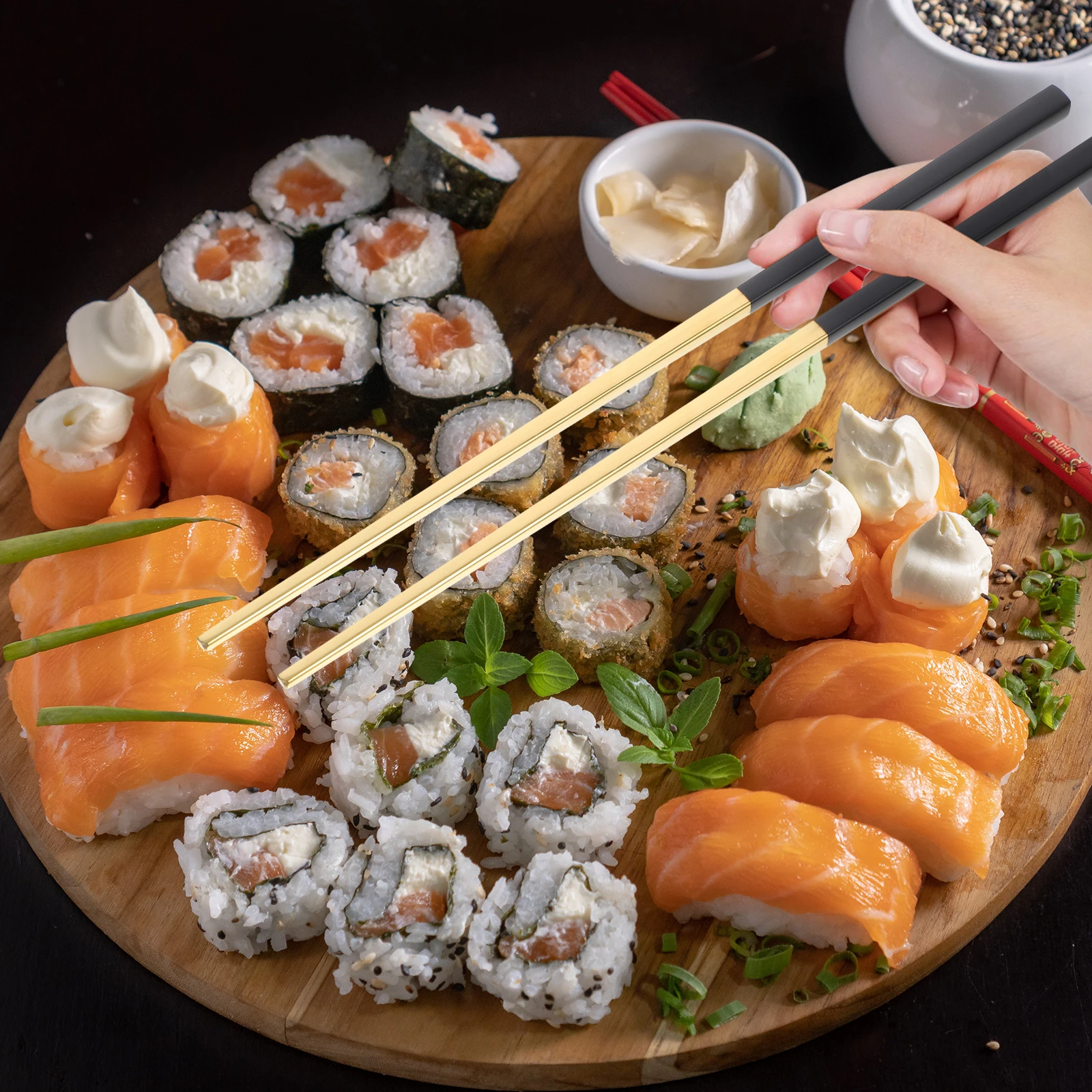 

23Cm Stainless Steel Chopsticks Lightweight Portable Square Style Secure Grip Suitable for Sushi Meals Outdoor Travel Home