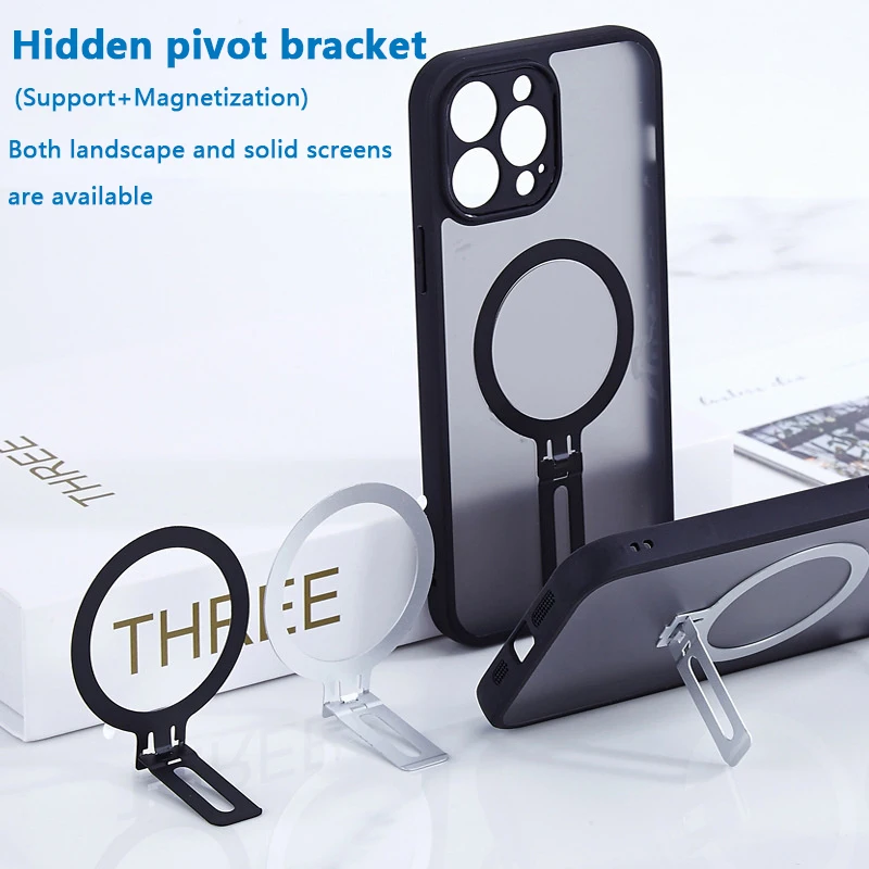 Magnetic Cell Phone Ring Holder Compatible With IPhone And Android Series For MagSafe Removable Cell Phone Grip Kickstand