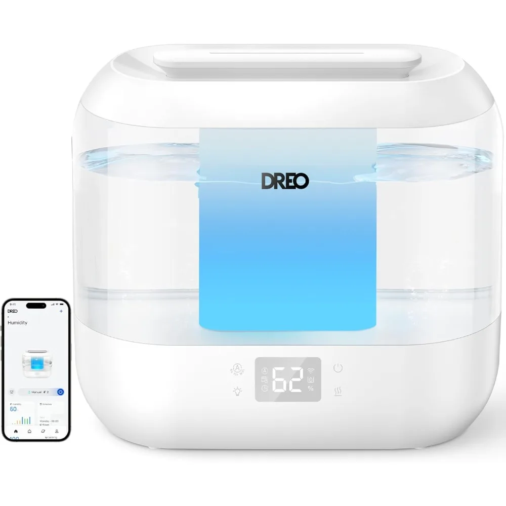 2024 Dreo Smart Humidifier, Cool Mist Humidifiers for Bedroom, Quiet 4L Top Fill Ultrasonic Humidifiers for Home Office Plant