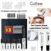 Gollee-Juego de maquillaje para tratamiento permanente, levantamiento de pestañas naturales negras clásicas, Kit de tinte de pestañas y cejas, fácil para principiantes en casa