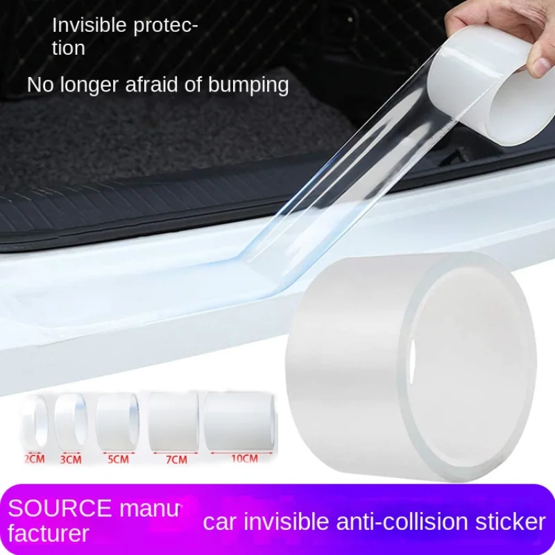 3-10M Car Anti-collision Strip Nano Tape Scratchproof Car Threshold Transparent Film Door Edge Rim Protective Car Stickers