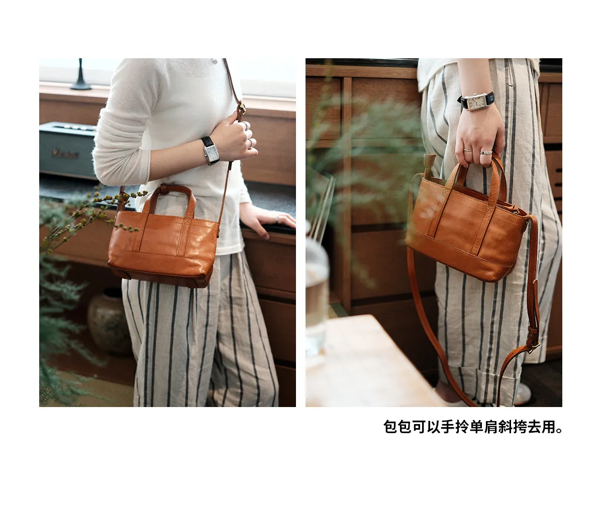 Vintage Luxus Echtleder Damen Kleine Handtasche Mode Outdoor Reise Party Handgefertigte Rindsleder Schulter Umhängetasche – Detail 5