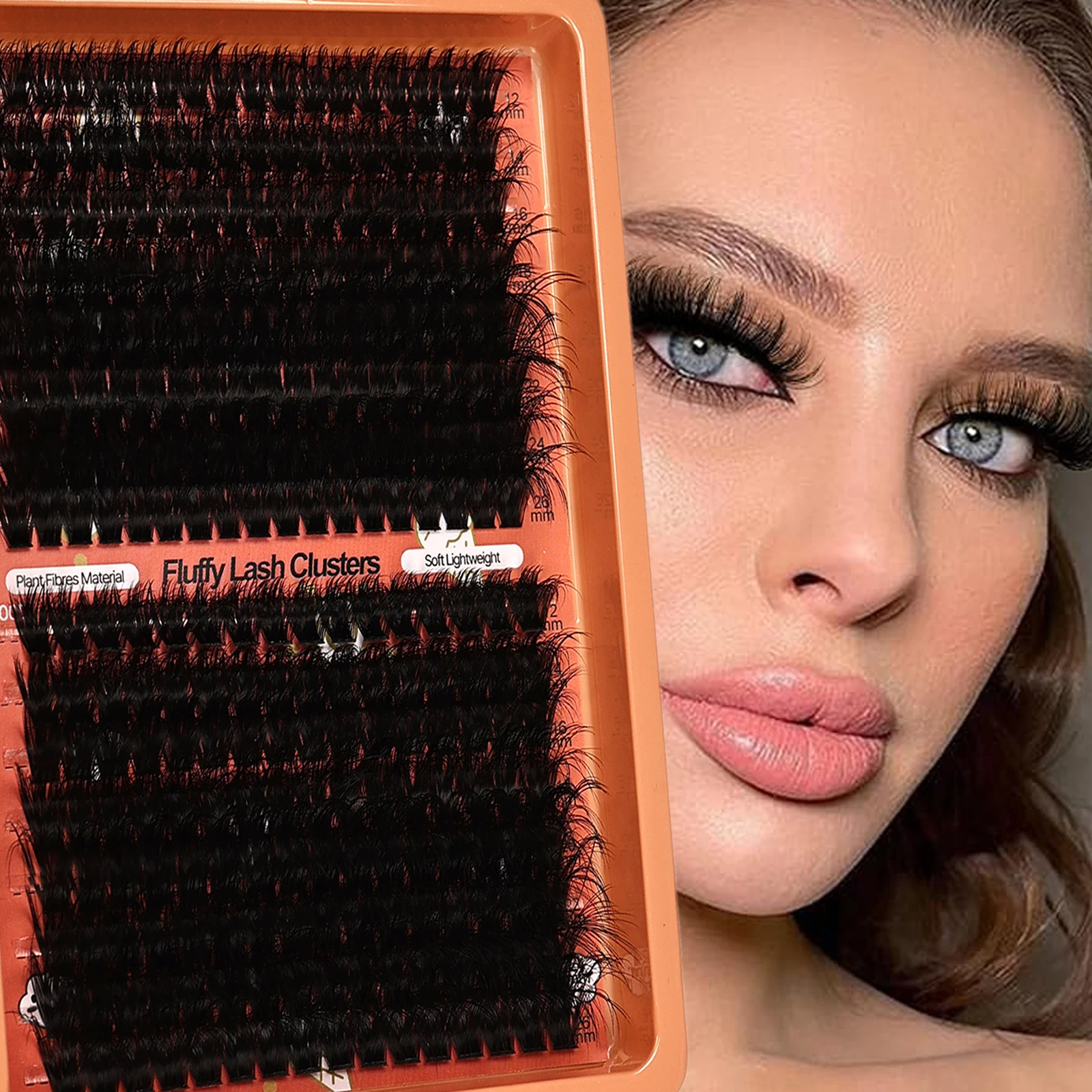 D-Curl Einzelne Cluster-Wimpern, Flauschige Wimpernbüschel für Natürliches Volumen, DIY Wimpernverlängerungen – Detail 1