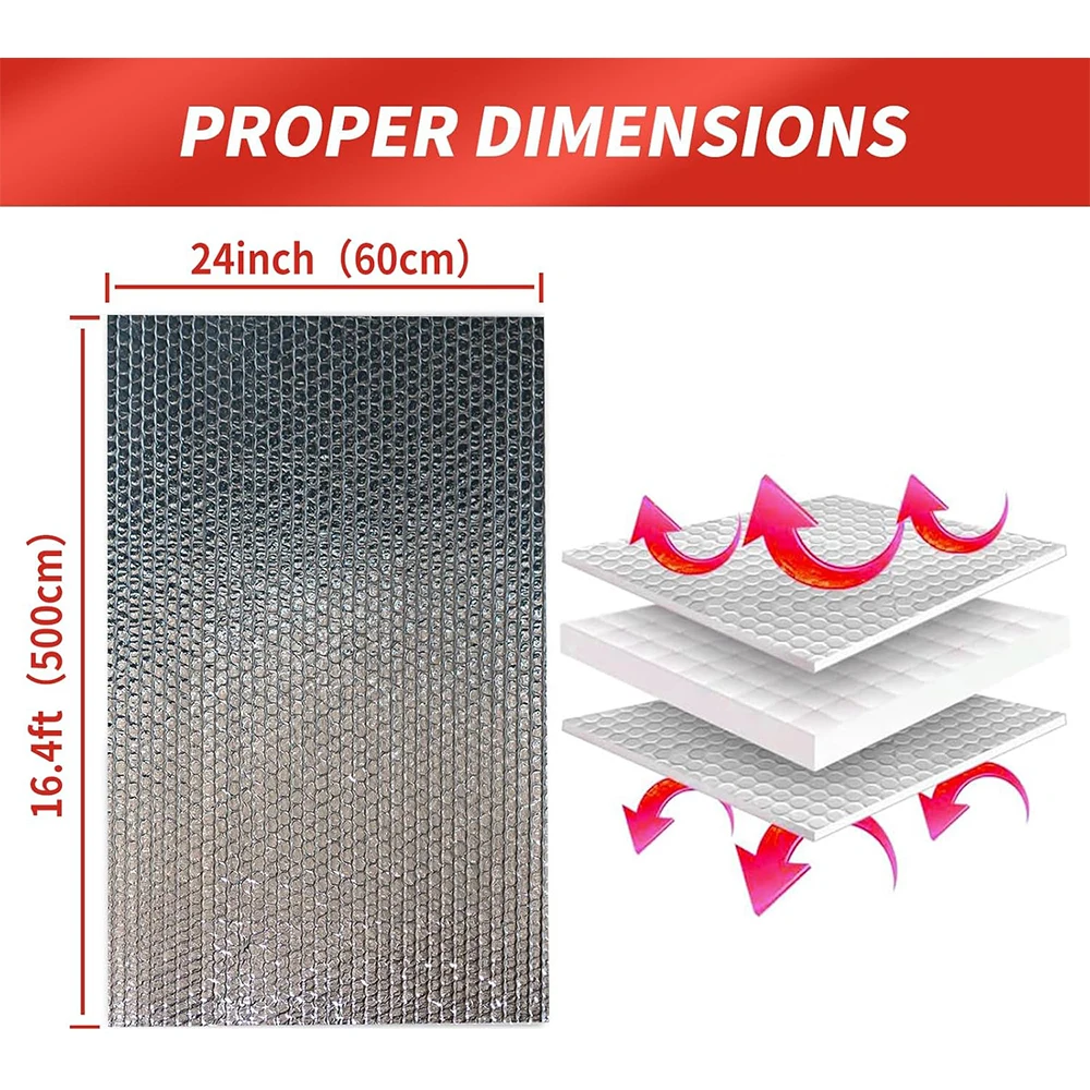 Reflectix Insulation 0.6mx5m Double Bubble Reflectix Thermal Foil Insulated for RV Window Garage Door Insulation for Summer Heat