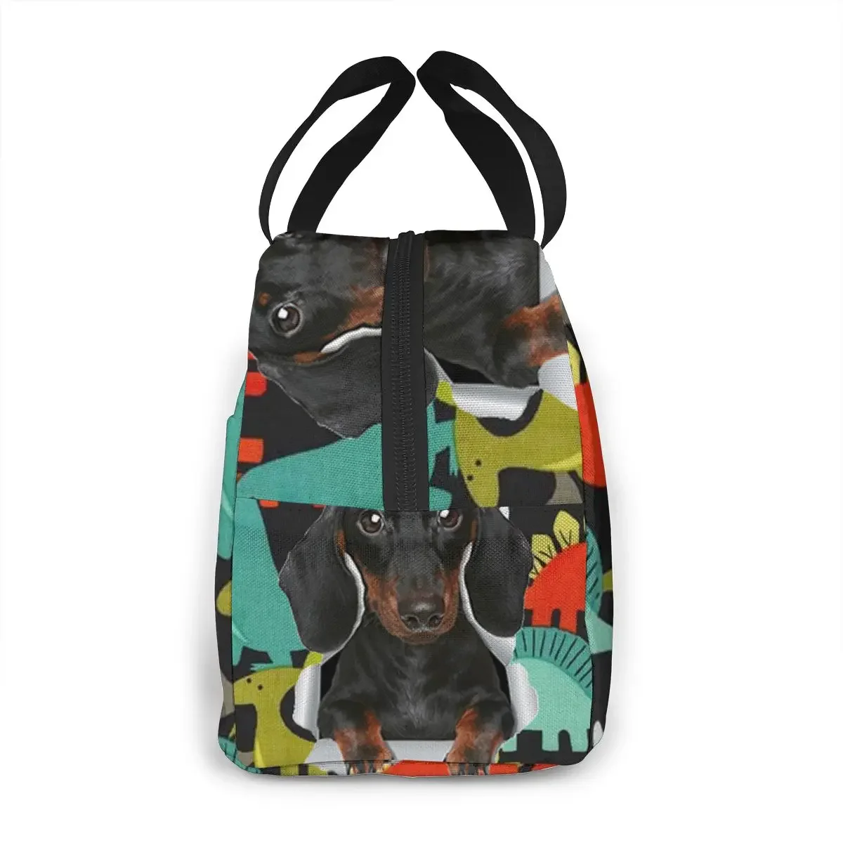 Oxford Solid Thermal Insulation Kids Lunch Bags Funny Dachshund Prints Women Portable Picnic Lunch Box Aluminum Food Bag