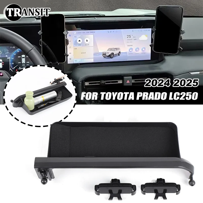 

Car Phone Holder For Toyota Prado 2024 2025 LC250 with Storage Box Navigation Screen Fixed Mobile Phone Stand Car Mount LHD RHD