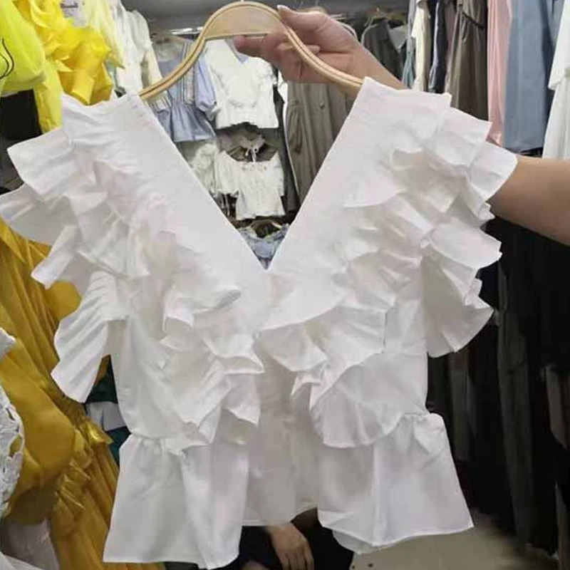 Rosso Pieghettato ort Svel irt Design da Donna con Bottone Singolo Estate Faionable Streetwear Orlo Gored Taglio Originale a Vita Alta