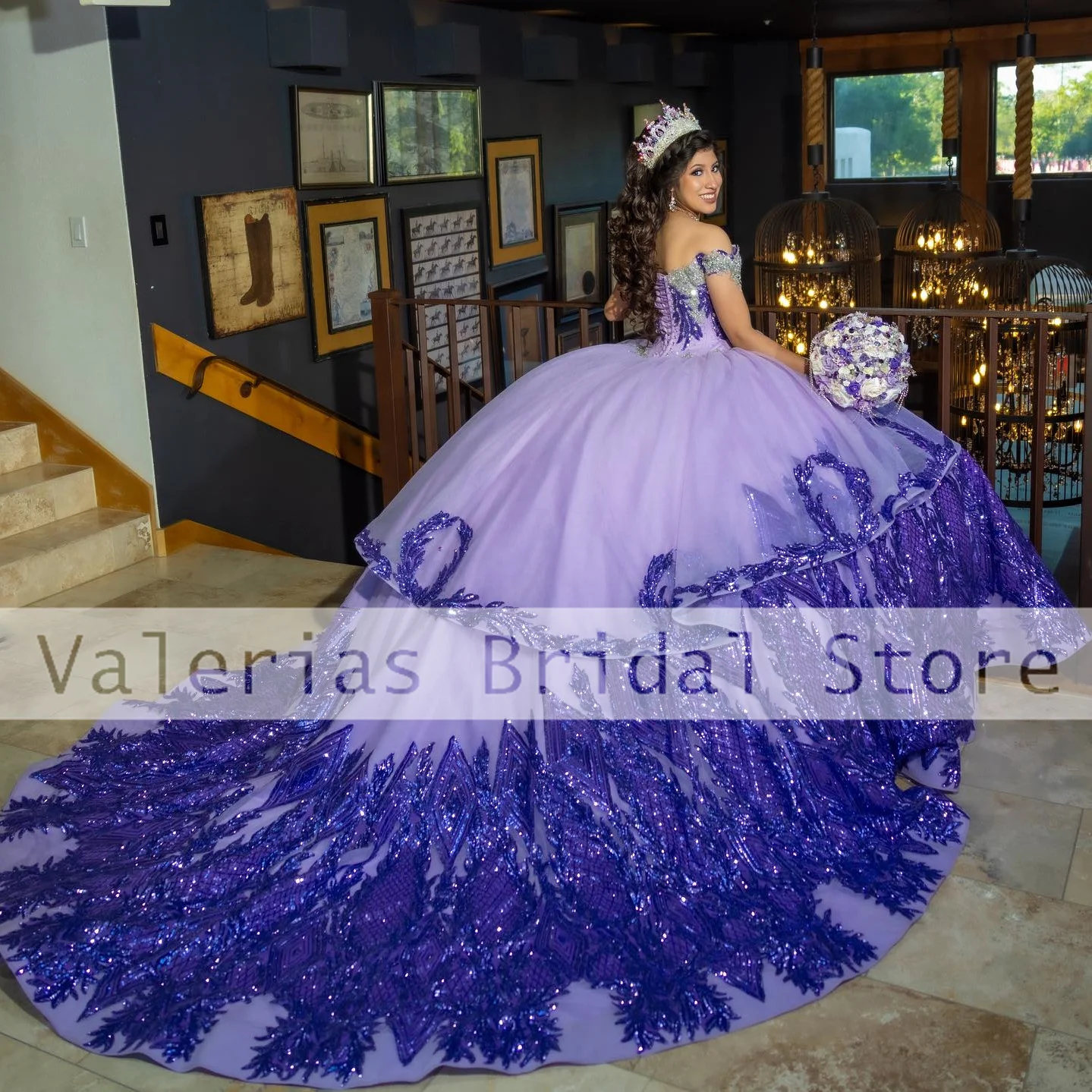 Vestido De quinceañera púrpura brillante De lujo, apliques De cuentas, Vestido De baile De princesa mexicana dulce 16, 15 Quinceañeras