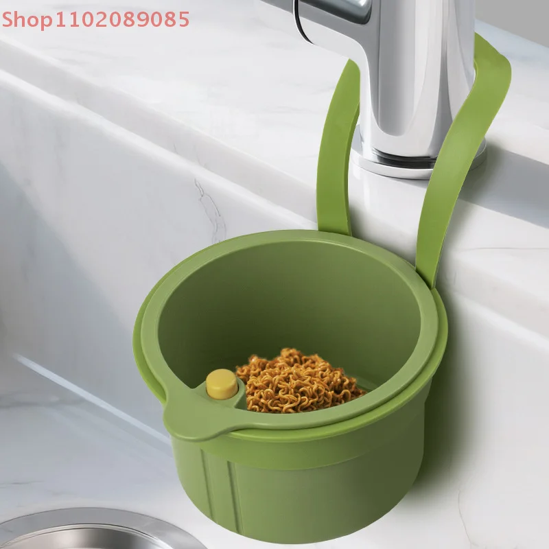 Creative Sink Hanging Plastic Strainer Basket Openable Bottom Cover Detachable Kitchen Garbage Filter Quickly Drain