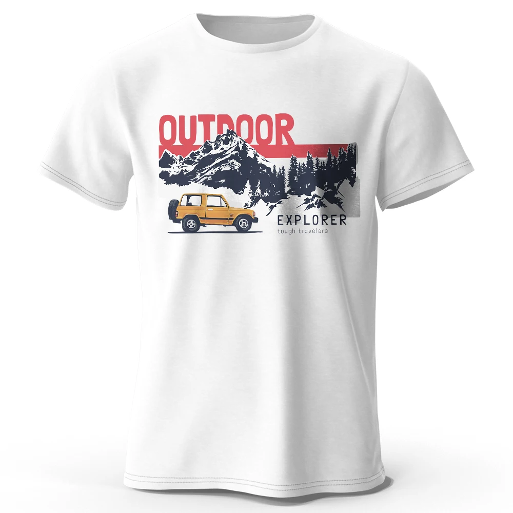 Nationalpark Retro-Abzeichen, bedruckt, Unisex, für Herren und Damen, T-Shirt, T-Shirts, Tops, 100 % Baumwolle, Heritage-Grafik, Wander-Outfit