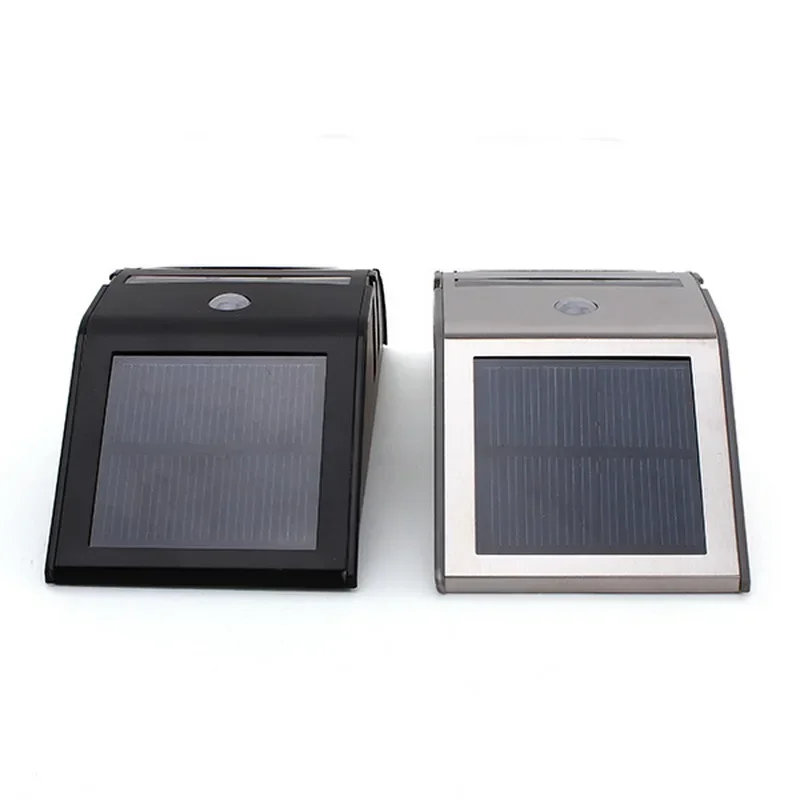 Stainless Steel Outdoor Solar Sensor LED Light PIR Motion Sensor solar lamp Detection Range With Dusk - Dawn Dark Security light