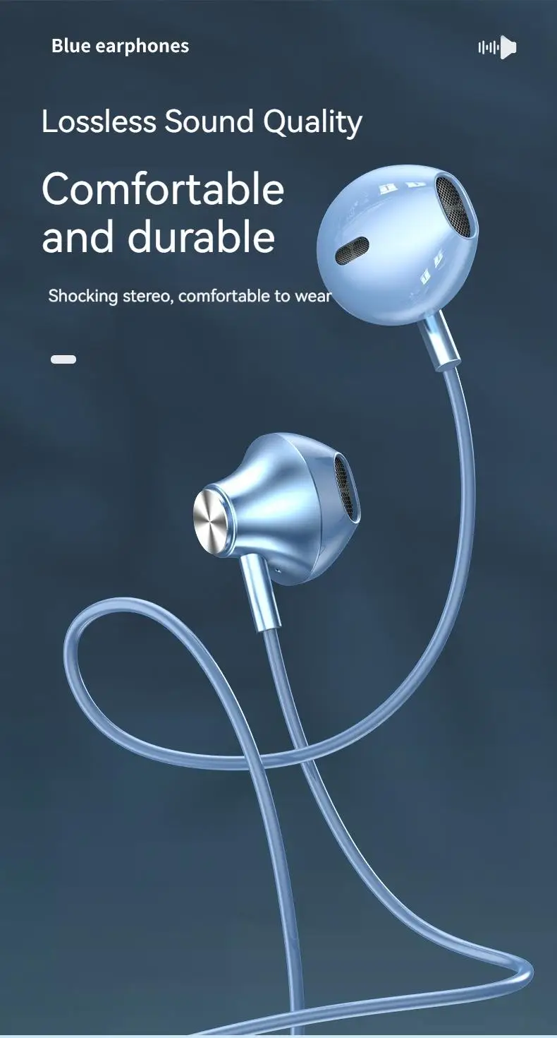 9D Stereo Type C&3.5mm Gaming Headsets Wired Earphones In-ear Headphones HiFi Bass Earphones for Samsung Earbud In Mic Handsfree