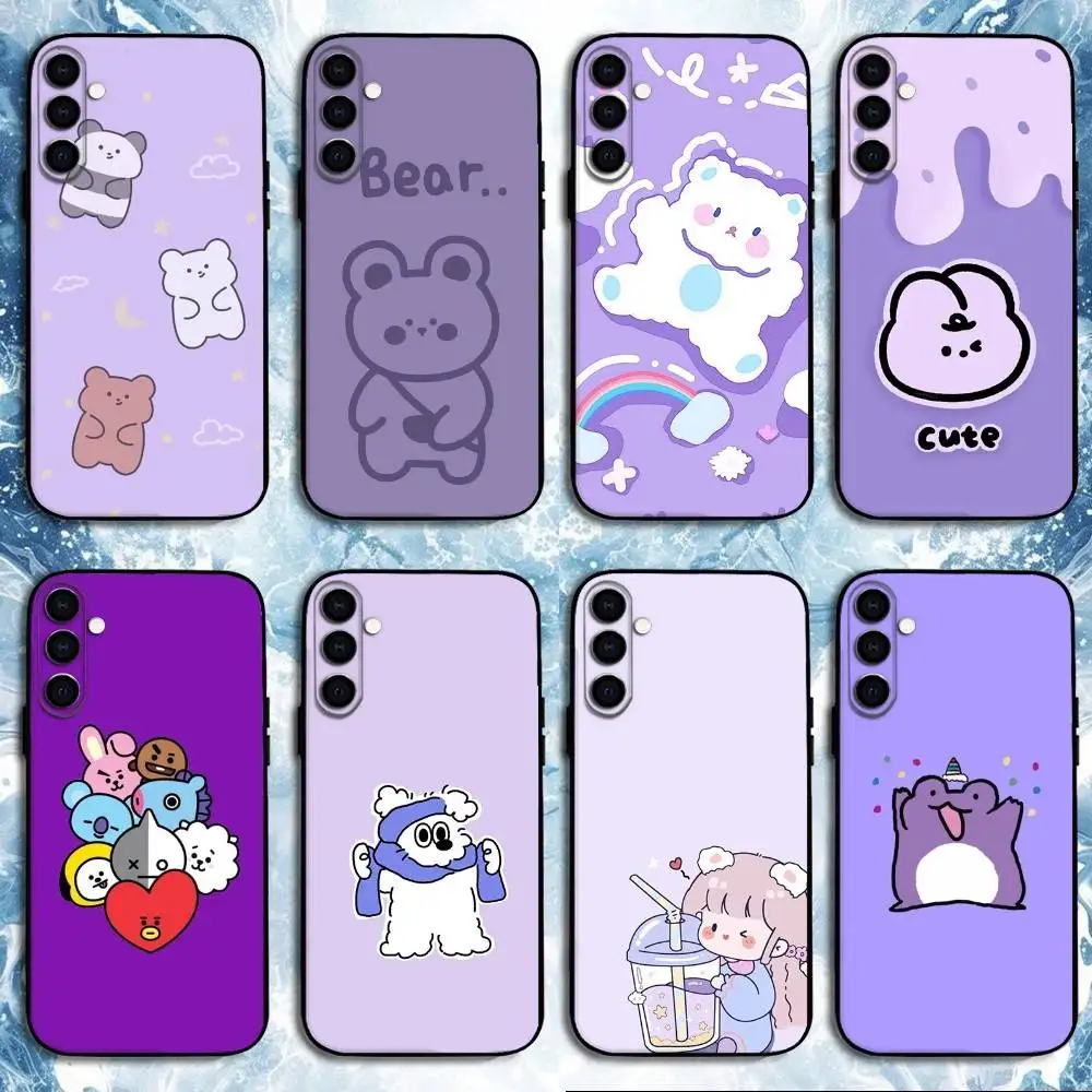 

purple cartoon Phone Case For Samsung Galaxy A73,A72,A71,A70,A53,A52,A51,Others Soft Black Shell