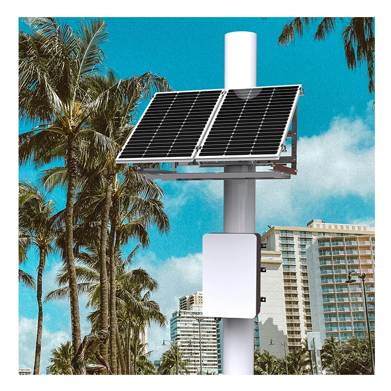 نظام الطاقة الشمسية الكل في واحد - مخرج تيار مستمر 12 فولت/24 فولت لكاميرات CCTV وأضواء الأمان وجهاز توجيه WiFi | جبل القطب #6