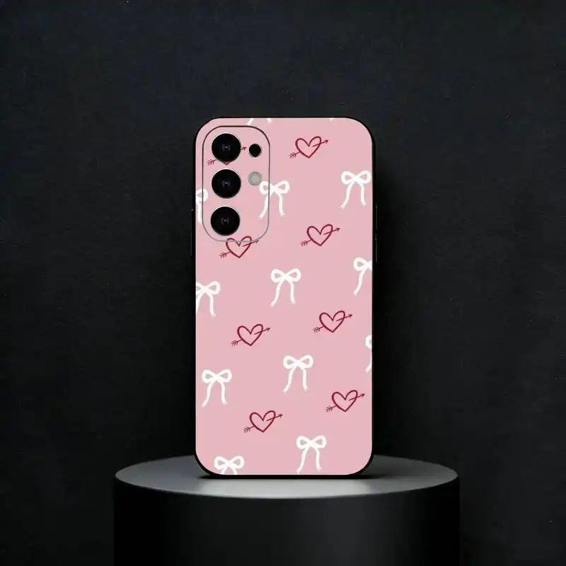 Bowknot Heart Phone Case For Samsung S25,S24,S23,S22,S21,S20,Plus,Fe,Lite,Others Black Cover - Image 9