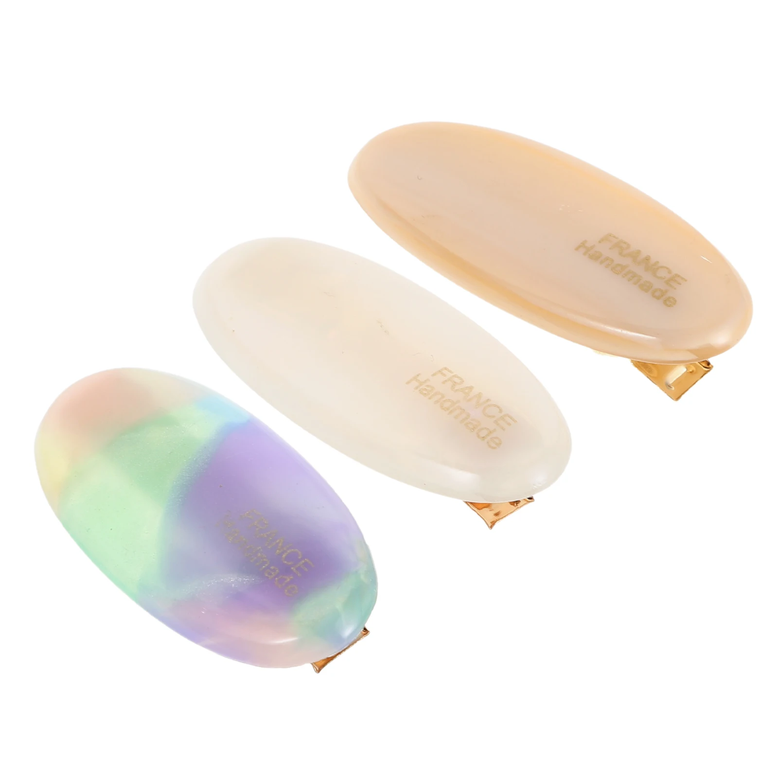 

3 Pcs Hairpin French Clips Oval Barrette Acetic Acid Retro Women Autumn Winter Hair Accessories Small Bangs Barrettes