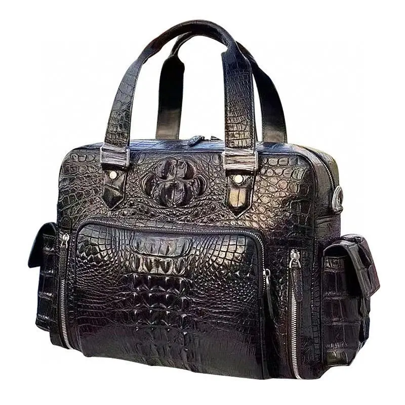New Alligator Laptop Bags Crocodile Skin Genuine Leather Men's Briefcase Luxury Brand Male Handbags Men Messenger Computer Bag