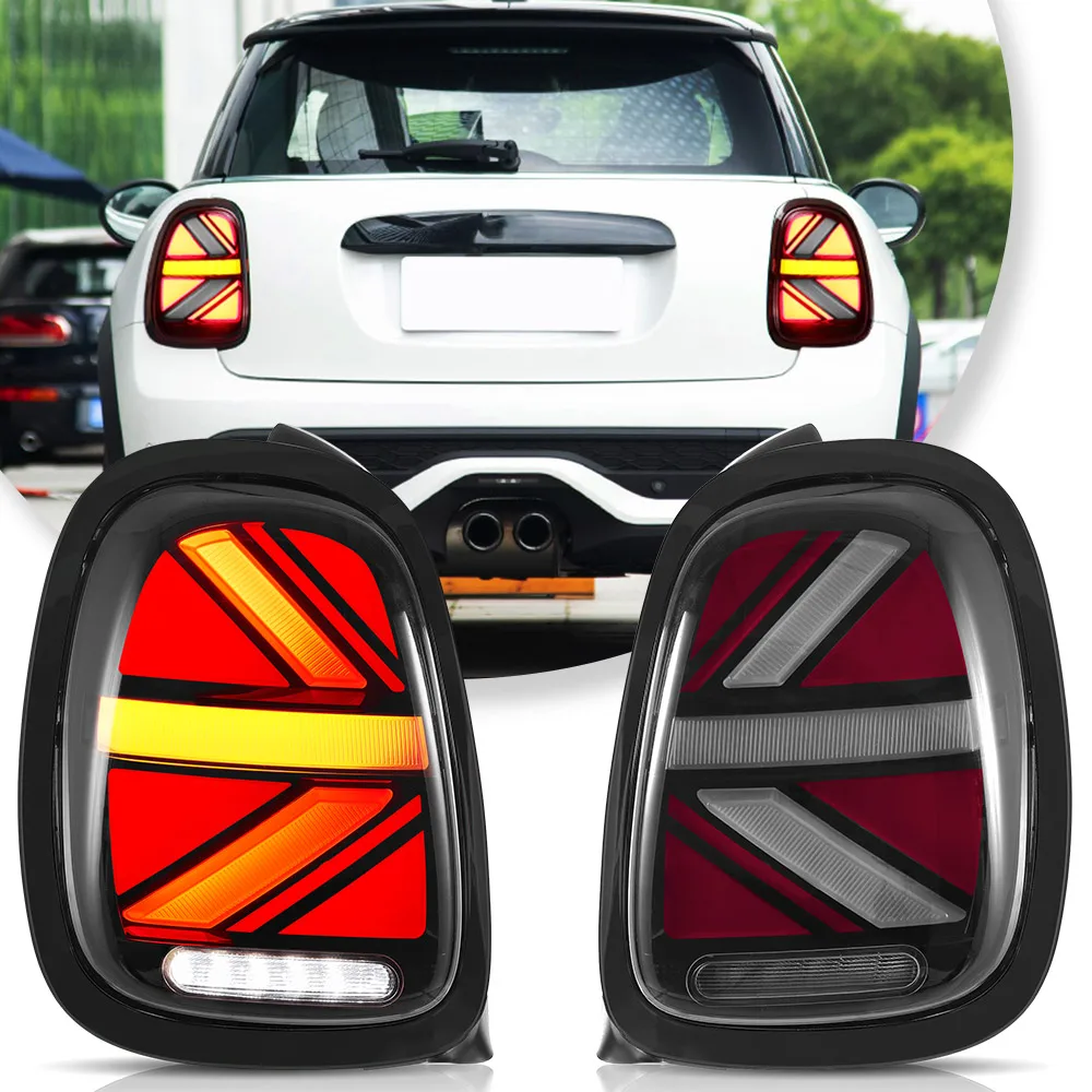 Vland 14-19 Mini Cooper F55 F56 F57 LED Tail Lights with Sequential Turn Signal Rear Lamp Assembly Upgrade