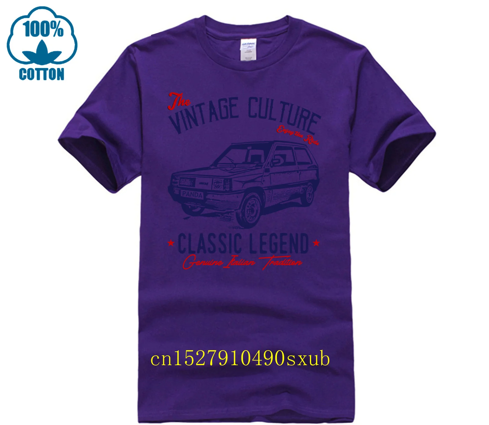 VINTAGE ITALIAN CAR FIAT PANDA NEW COTTON T SHIRT