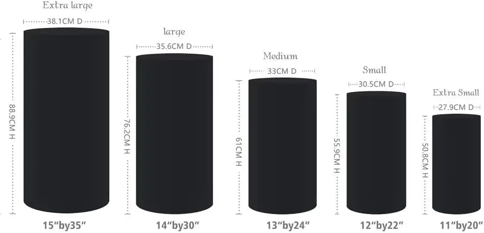 ขาตั้งจอภาพหุ้มแท่นสีดำ5ชุด/ชุดสำหรับงานเลี้ยงวันเกิดผ้าคลุมโต๊ะแบบยืดหยุ่นสำหรับอุปกรณ์ประกอบฉากงานแต่งงานงานรับขวัญทารก