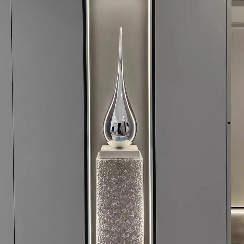 FRP water drop geometric sculpture creative soft decoration ornament, shopping mall hotel
