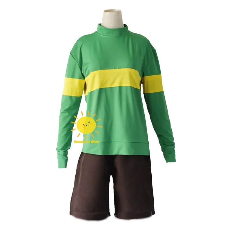 Anime Cosplay Game Undertale Frisk Chara Cosplay Costume Andertail Sweatshirts High Collar Long Sleeve Clothing Shorts Toy 72th