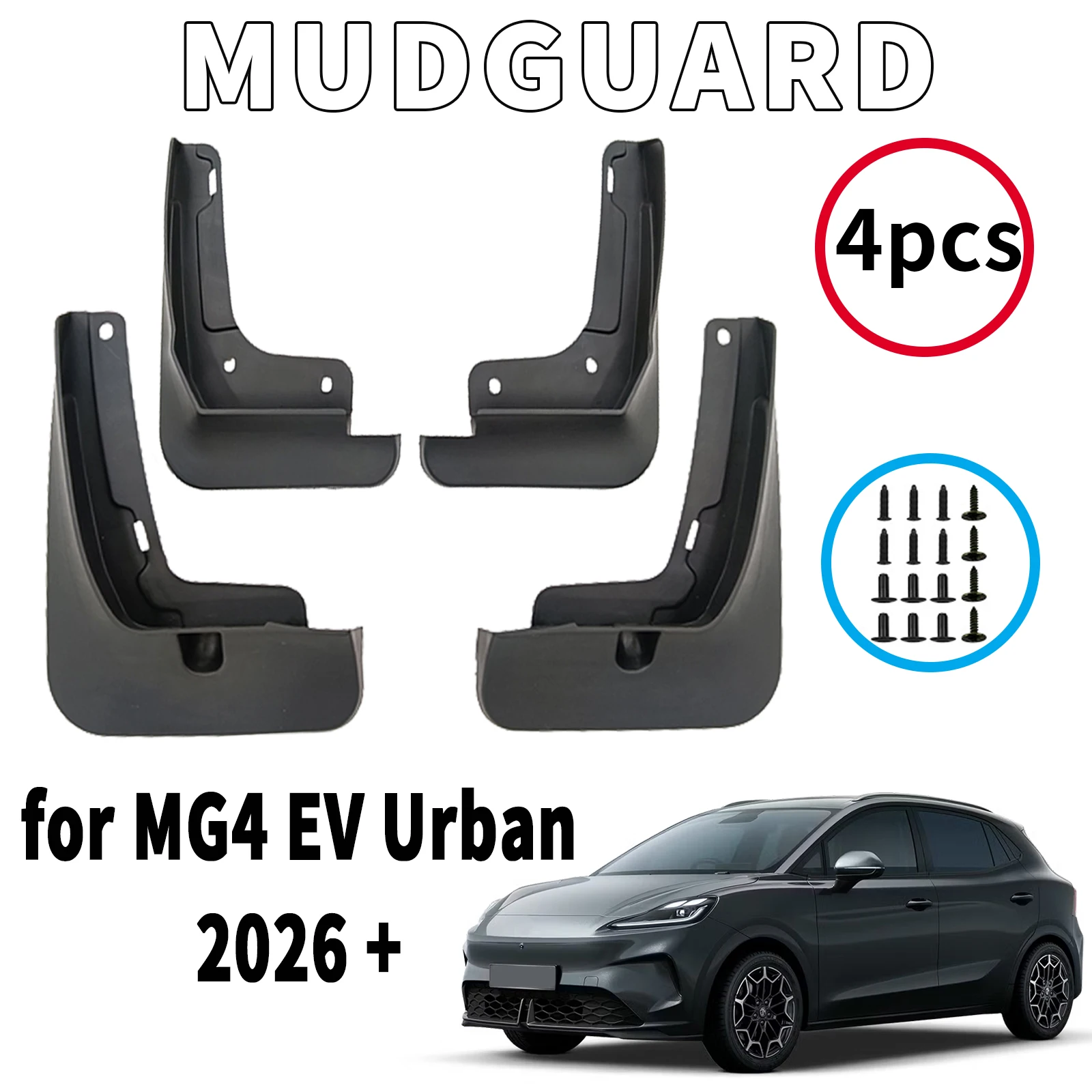 

Front Rear Wheels Fender Car MudFlaps Accessories for MG4 MG 4 EV Urban 2026 2027 Mudguards Mud Flaps Splash Guards