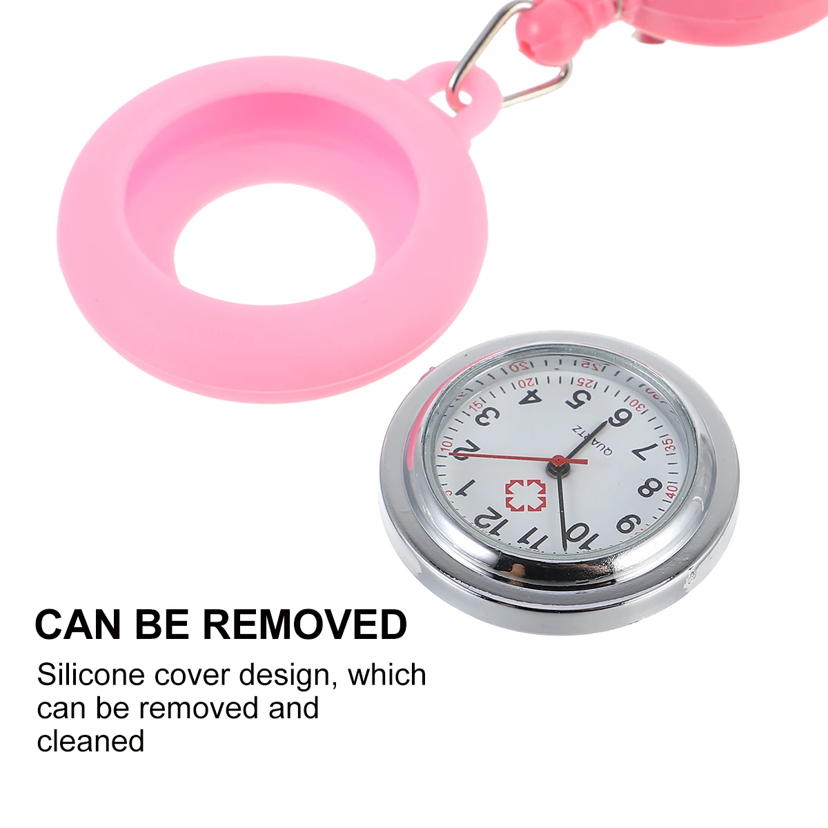 

Nurse Watch Silicone Cover Retractable Clip Badge Watches Durable Practical Gift Lightweight Nurses