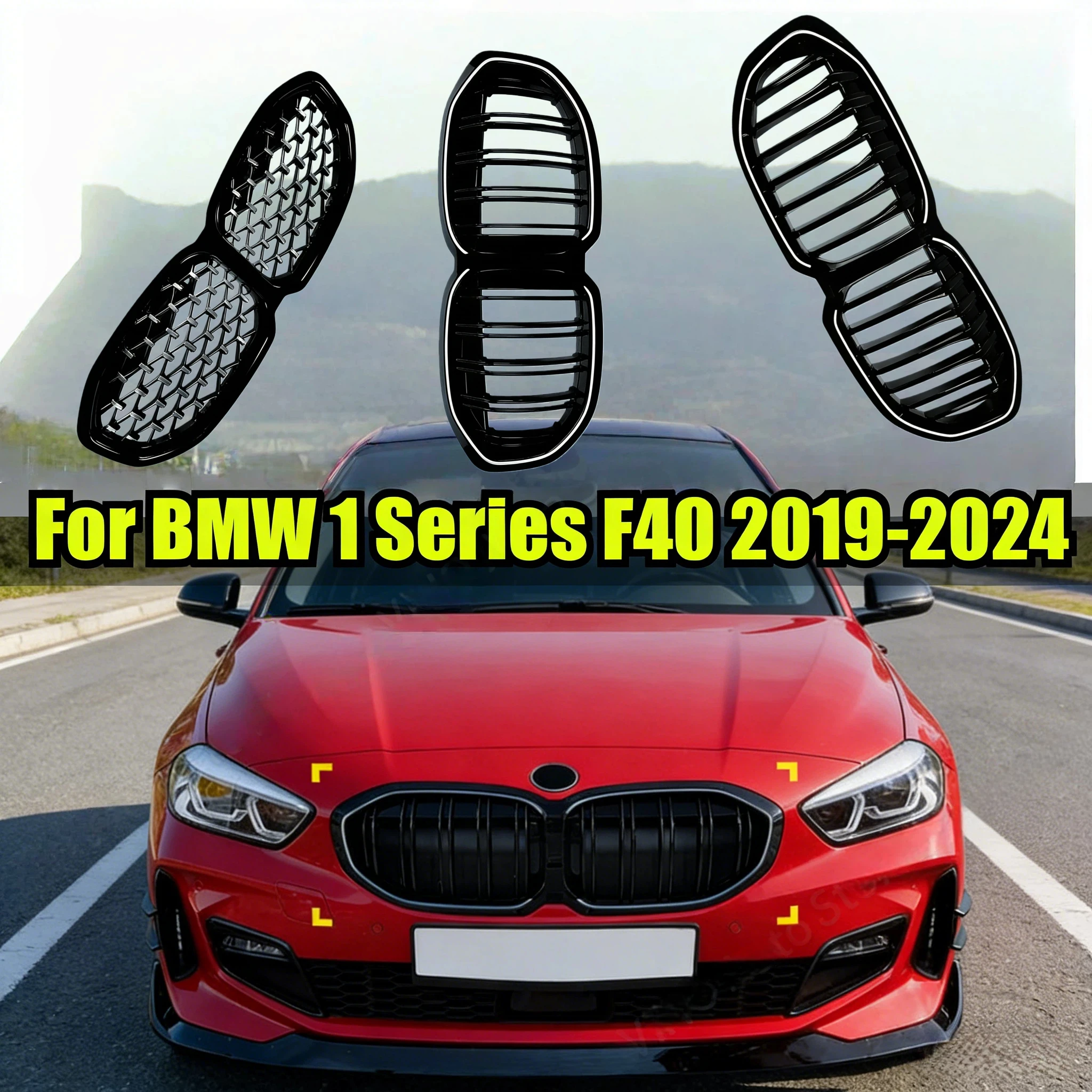 

F40 LED Light Kidney Grille For BMW 1 Series F40 118i 120i M135i M Sport 2019-2024 Car Front Racing Grill Accessories