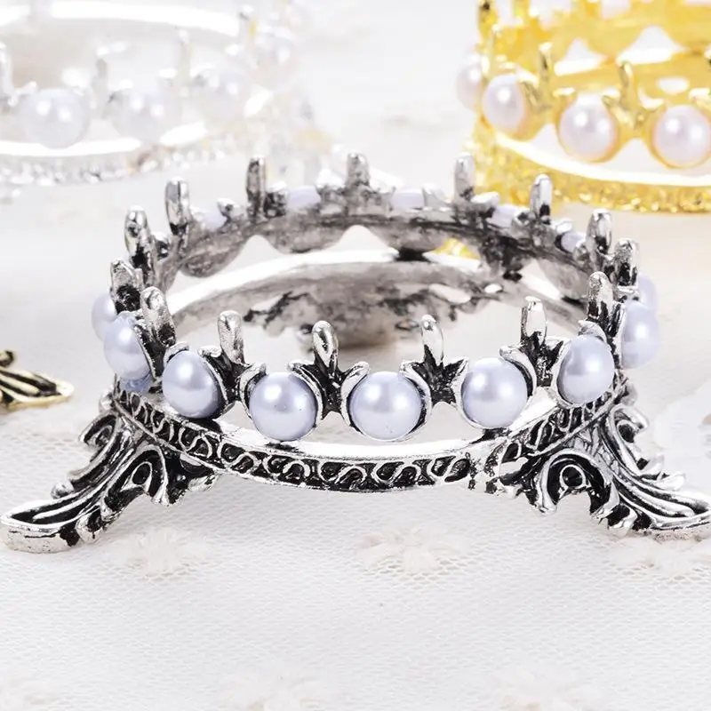 

Ретро Корона Держатель для ручки для дизайна ногтей Имитация жемчуга Инкрустация блестящей короной Кисть для ногтей Держатель для ручки Инструмент для ногтей Подставка для ногтей Принадлежности для ногтей