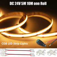 5M 10M COB LED Strip Lights DC24V Dimmable WarmWhite Flexible LED Tape 3000K 6000K forLiving Room Shelf Cabinet Home Decoration
