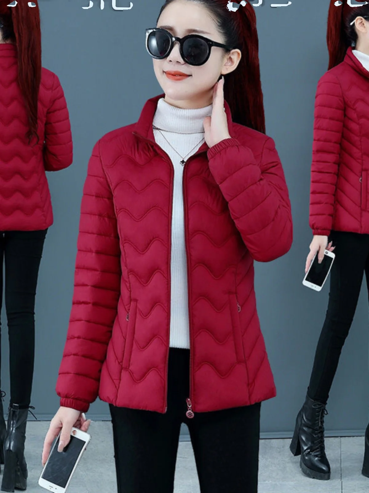 

Winter ort Fit Cotton Jaet Women's Lightweight Padded Coat Korean Sle Faionable Spring Autumn Workwear Casual