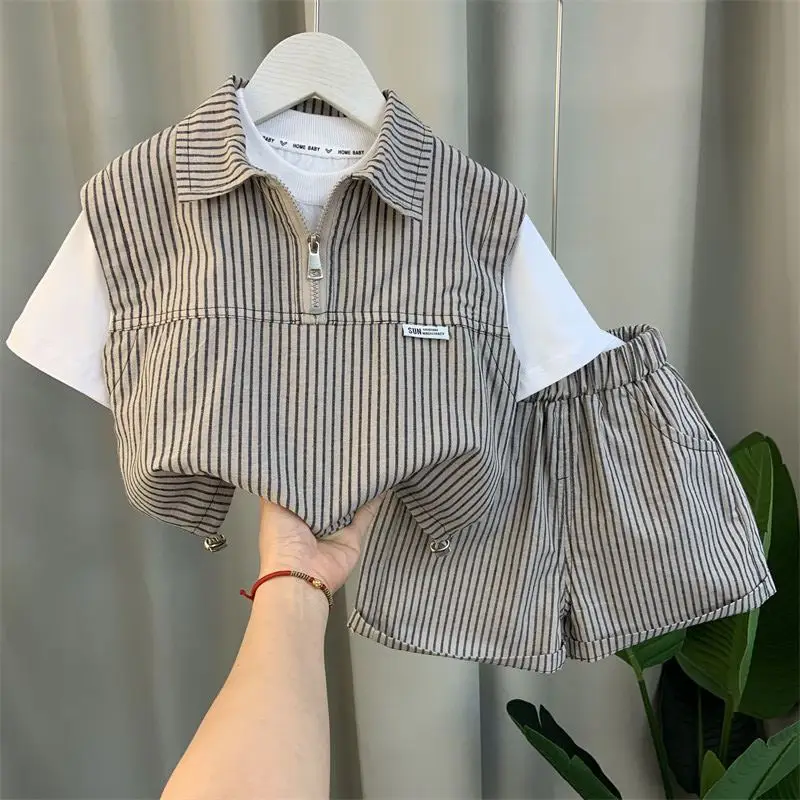 

Boys suits 2026 new western style baby summer clothes boys and children's fashion clothes