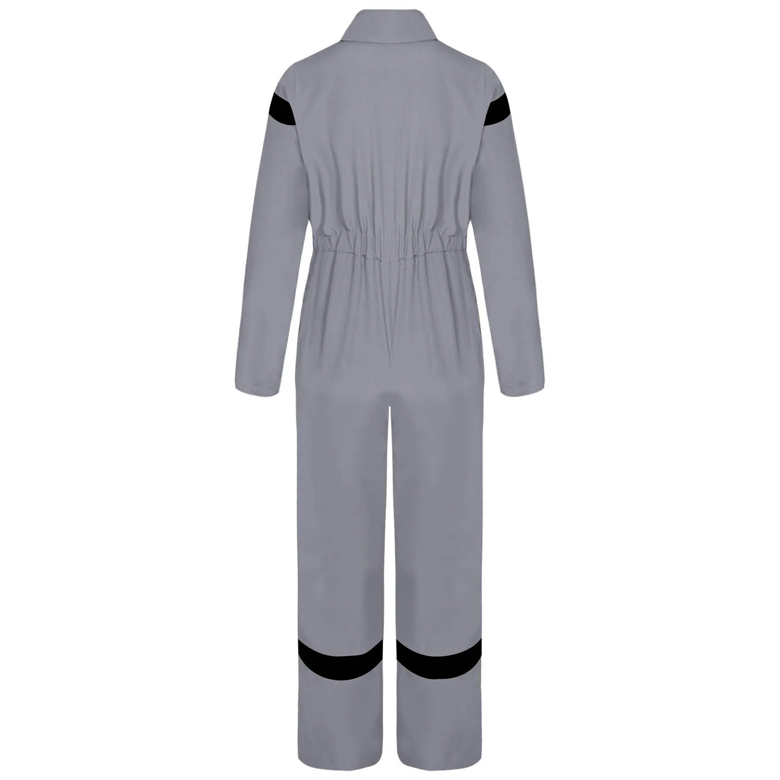 Kids Boys Coverall Jumpsuit Contrasting Lines Zipper Turn-Down Collar Long Sleeve Elastic Waist Bodysuit Halloween