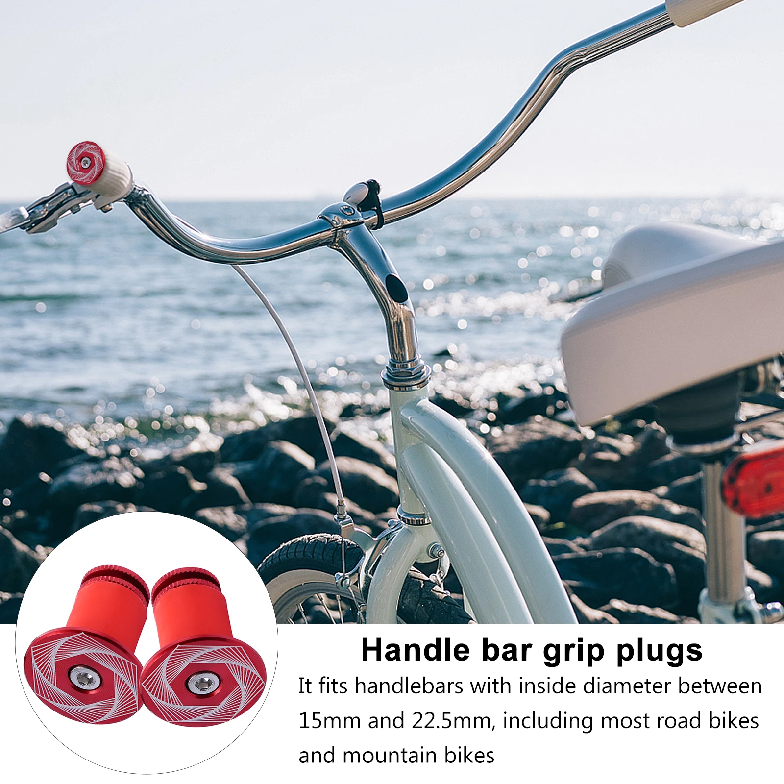 

2pcs Aluminum Alloy Handlebar End Caps Silica Gel Covers 15-22.5Mm Durable Sturdy Bar Plugs For Mountain Road Bikes Cycling